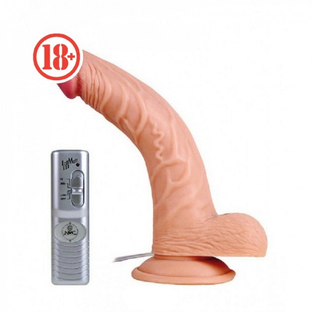19 Cm Eğri Damarlı Titreşimli Realistik Dokuda Dildo 19 Cm Eğri Damarlı Titreşimli Realistik Dokuda Dildo
