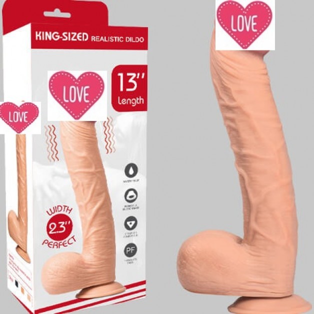 Büyük Kalın Damarlı 33 Cm Realistik Dokuda Dildo