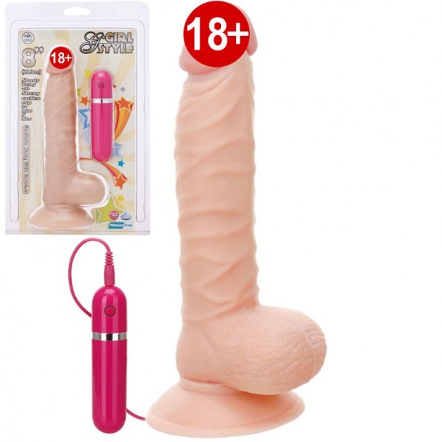 21 Cm Kalın Titreşimli Dildo