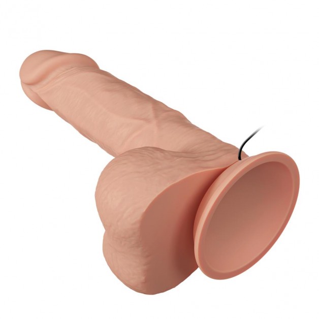 19 Cm Damarlı Titreşimli Realistik Dokuda Dildo 19 Cm Damarlı Titreşimli Realistik Dokuda Dildo