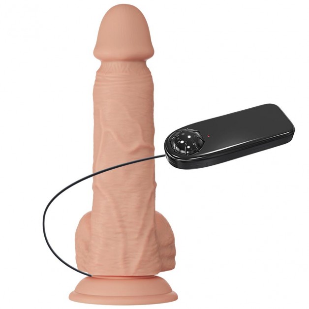 19 Cm Damarlı Titreşimli Realistik Dokuda Dildo 19 Cm Damarlı Titreşimli Realistik Dokuda Dildo