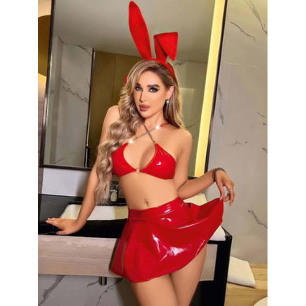 Deri Jartiyer Fantezi Takımı 