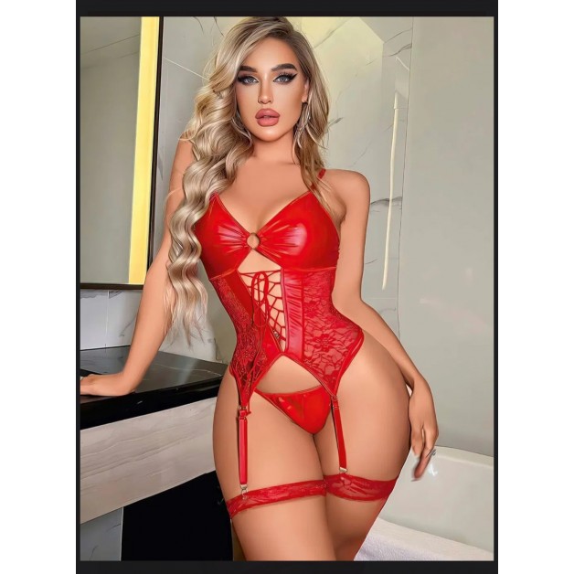 Kırmızı Fantezi Büstiyer Takımı Kırmızı Fantezi Büstiyer Takımı