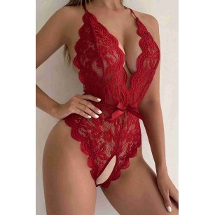 Kırmızı Dantelli Özel Bölgesi Açık Bustiyer Kırmızı Dantelli Özel Bölgesi Açık Bustiyer
