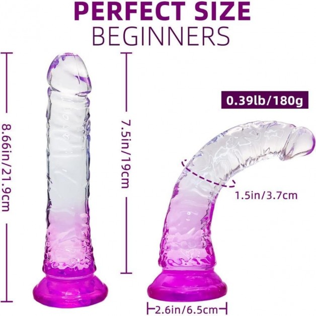 20 cm Vantuzlu Jel Doku Vajina Anal Dildo Penis