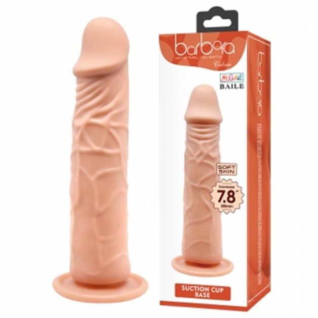 20 Cm Damarlı Vantuzlu Dildo