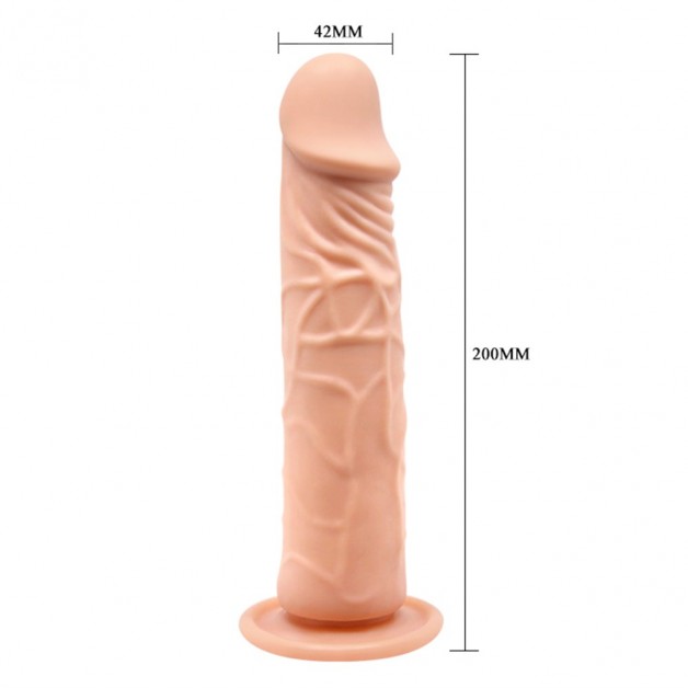 20 Cm Damarlı Vantuzlu Dildo